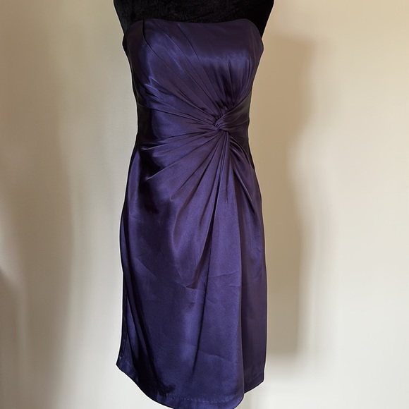 DAVID’S BRIDAL Purple Formal Strapless Dress - Picture 2 of 8